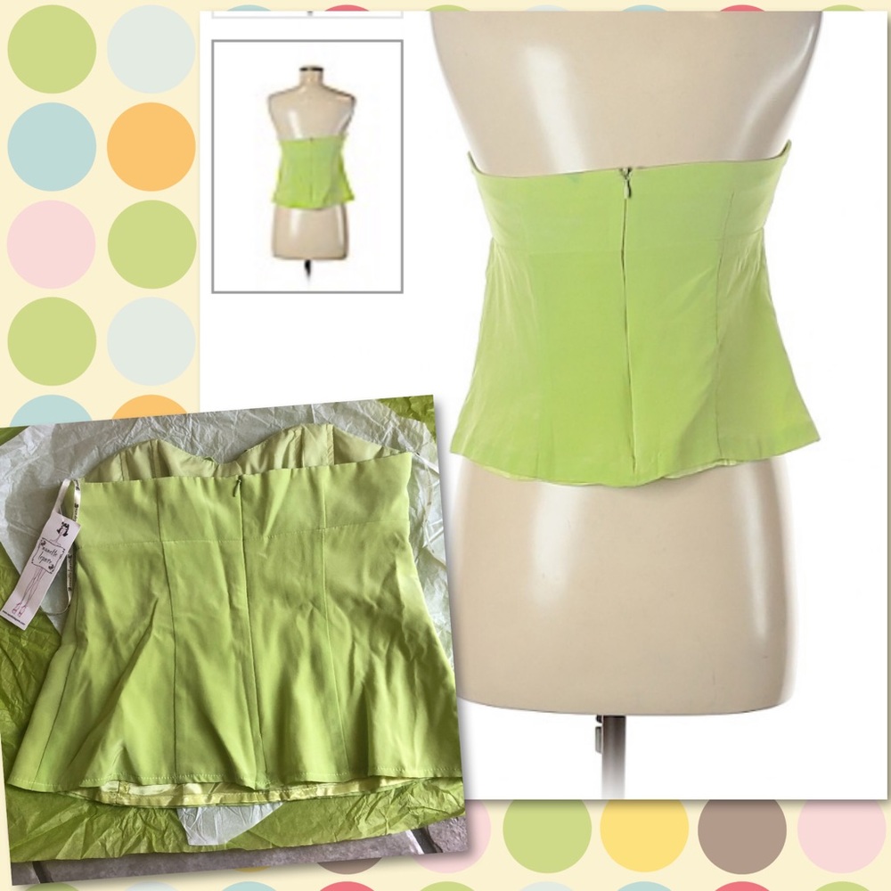 Nanette Lepore 100% Silk Strapless Twist Bustier Top Sz 6 - Picture 10 of 13